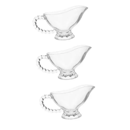 Produktbild: PRETYZOOM 3 Stück Glas Milchbecher Für Den Innenbereich Sahnekrug Glaskrug Multifunktions Milchkrug Glas Milchkännchen Zarter Milchkrug Haushalts Milchkrug Milchkrug Saucy