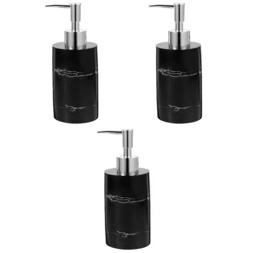 Produktbild: PRETYZOOM 3 Stück Marmor Pumpflasche Handseifenspender Küche Badezimmer Dekoration Nachfüllbar Flüssige Handseife Glas Küchenseifenspender Badezimmerzubehör Seifenflasche