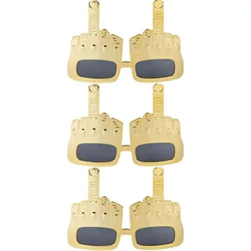 Produktbild: PRETYZOOM 3 Stück Mittelfinger-Brillen Lustige Neuartige Sonnenbrillen Abklappbare Handform-Fingerbrillen Party Brillen Für Erwachsene Und Kinder