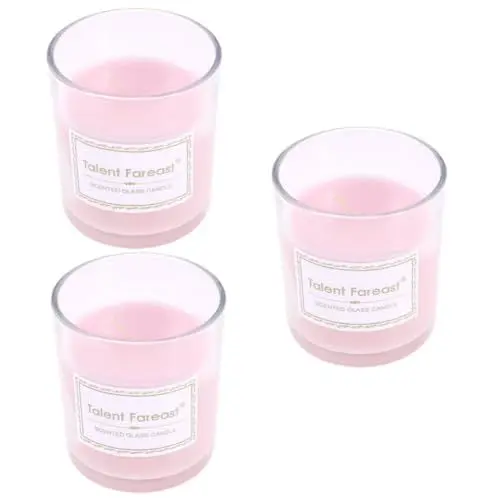 Produktbild: PRETYZOOM 3st Aromatherapie-kerze Romantische Gelkerze Duftwachs Wachs Mit Partyduft Luftgereinigtes Kerzenlicht Rosa