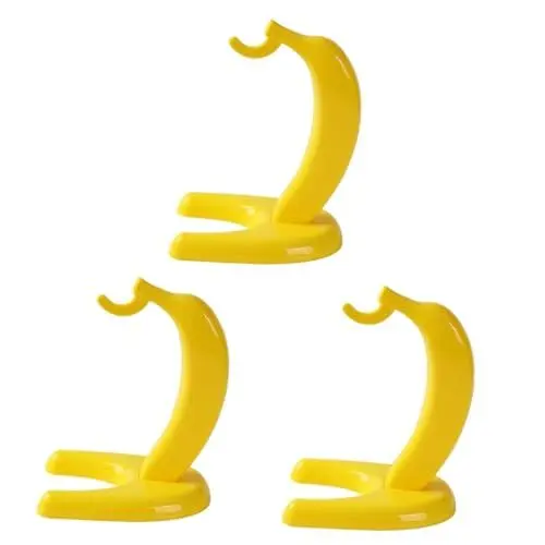 Produktbild: PRETYZOOM 3st Bananen Ständer Bananenhalter Haken Bananenstaudenhüter Aufbewahrungsorganisator Für Bananen Hängeschrank-organizer Inhaber Regale Verkaufsstand Für Weintrauben Baum Yellow Pp
