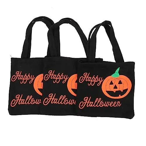 Produktbild: PRETYZOOM 3st Halloween-einkaufstasche Halloween-handtasche Beutel Halloween-süßigkeitstüte Kleine Krafttüten Süßigkeiten Halloween-tragetaschen Kleine Süße Tüten Minitasche Black Vlies