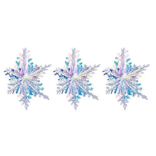 Produktbild: PRETYZOOM Brillante Schillernde Schneeflocken-Dekorationen 3er-Pack Hängende Schneeflocken Für Partyzubehör Zum Aufbewahren
