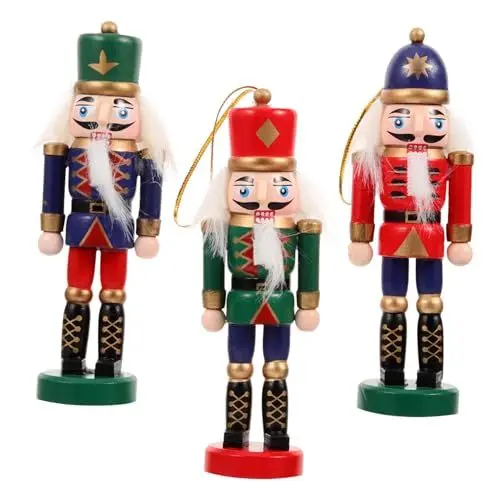 Produktbild: PRETYZOOM 3st Nussknacker Kurt Adler Weihnachtliche Tischdekoration Für Die Holzausschnitt Zum Aufhängen Eines Weihnachtssoldatenfiguren Weihnachtshandwerk Hölzern Kunsthandwerk Weihnachten