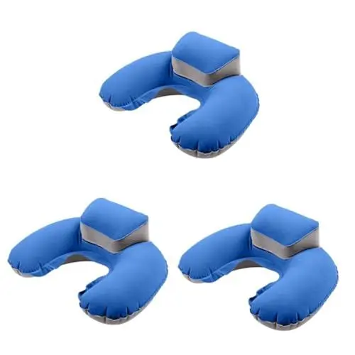 Produktbild: PRETYZOOM 3st U-förmiges Aufblasbares Kissen Outdoor-Kissen Kissen Fürs Auto U-Kissen-Kissen Aufblasbare Kissen Saphirblaues Kissen Reisekissen Kissen Für Draußen Kissen Im Freien Autokissen