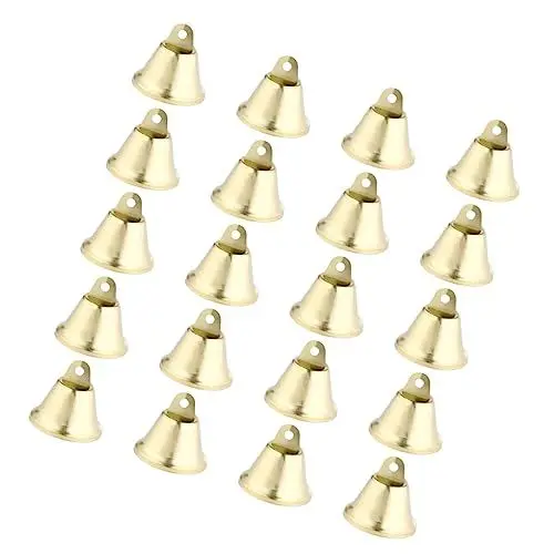Produktbild: PRETYZOOM 40St Weihnachtsglocke Weihnachtsglöckchen Miniaturdekoration Goldrand Armband Glocke Glöckchen-Ornamente weihnachtsdeko volumni volummie Glockendekor hängende Glocke Metall Golden