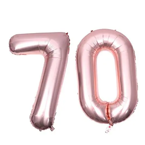 Produktbild: PRETYZOOM Folienballon Nummer 70 Roségold 40 Zoll Foto-requisiten Dekorative Banner Geburtstags- Hochzeits- Und Eventdekorationen