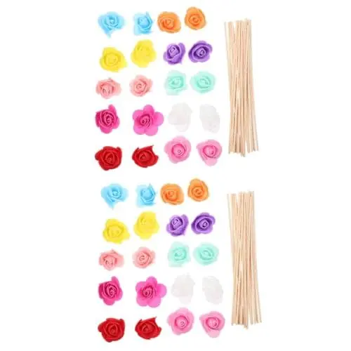 Produktbild: PRETYZOOM 40stücke Aromatherapie Diffuser Sticks Kunstblumen Duftstäbe Für Entspannende Raumdüfte Home Decor Für Schlafzimmer Büro Und Yoga