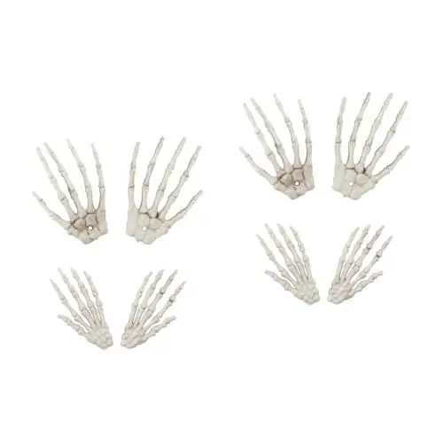 Produktbild: PRETYZOOM 4paare Halloween Skelett Hände Deko Gruselige Tischdeko Für Halloween Realistische Skelett Hand Ornamente Für Spukhäuser Und Partys Langlebig Aus Robustem