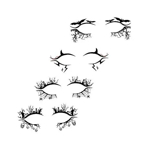 Produktbild: PRETYZOOM 4 Paare Halloween-eyeliner-aufkleber Halloween-aufkleber Halloween Eyeliner Aufkleber Horror Eyeliner Aufkleber Schädel Temporäre Tattoos Halloween Party Klebeband Wimper Plastik