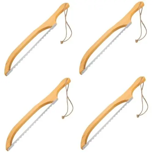 Produktbild: PRETYZOOM 4 Sätze Brotschneidewerkzeug Brotmesser Holz Brotschneidemesser Tortenmesser küchenmesser Holzmesser Küchenwerkzeug Bäckereibedarf Kuchenschneidewerkzeug Pizza- hölzern