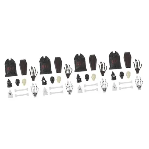 Produktbild: PRETYZOOM 4 Sätze Grabstein-Sargschmuck Ammer Grabstein-Halloween- Halloween-Figuren gruselig Kostüm grab dekoration halloween dekoration kleine Spielzeuge Halloween-Verzierung Plastik