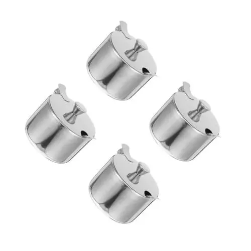 Produktbild: PRETYZOOM 4 Sets Edelstahl Zuckerdose Gewürzdosen Mit Deckel Gewürzbehälter Zuckerdose Mit Deckel Und Löffel Gewürzdosen Mit Deckel Gewürzdose Mit Löffel Gewürzdose Silberfarben