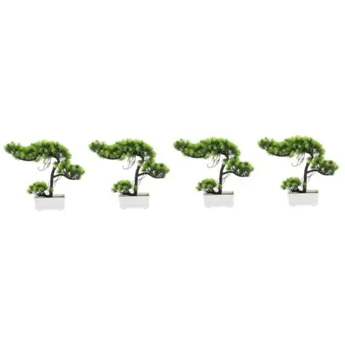 Produktbild: PRETYZOOM 4 Stück Begrüßungslied gefälschte Pflanzendekore einladende Kiefer Artificial Tree kunstpflanze Anlage plastische Ornamente Büro gefälschte Kiefer falsche Pflanzen Schreibtisch