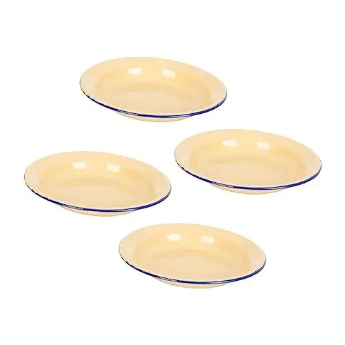 Produktbild: PRETYZOOM Elegante 4er-Packung Emaille-servierplatten Obst-Snack-Platte Emaillegeschirr-Gerichte Gebäckplatte