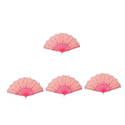 Produktbild: PRETYZOOM 4 Stück Faltfächer Handfächer Retro Retro Handfächer Handfächer Für Hochzeit Tanzparty Fächerstütze Chinesischer Stil Handfächer Kreative Fotostütze Faltbarer Fächer
