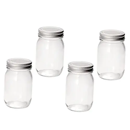 Produktbild: PRETYZOOM 4 Stück Glasbehälter Zum Einmachen Einlegen Und Aufbewahren Versiegelter Deckel (380 Ml)