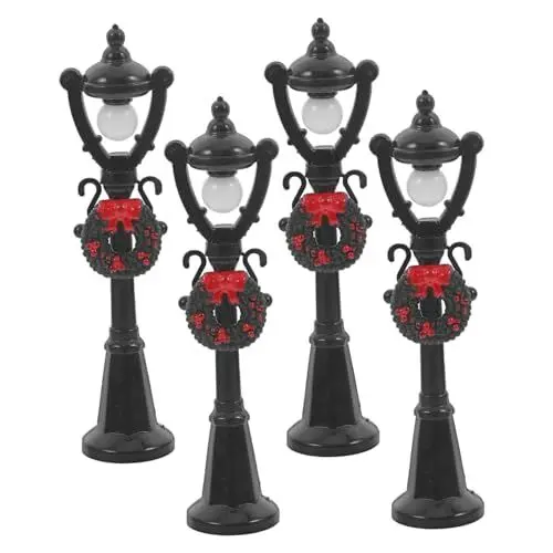 Produktbild: PRETYZOOM 4 Stücke Mini Lampe Modelle Realistische Puppen Dekorationen Weiß Top Draht Szene Decor