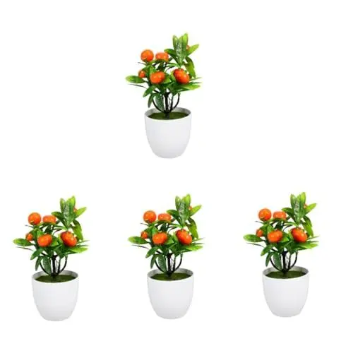 Produktbild: PRETYZOOM 4 Stück Orange Topfornamente Baumdekoration Orangen Künstlicher Orangenbaum Orangen Künstlicher Orangenbaum Künstlicher Obstbaum Künstliche Orangen Obst