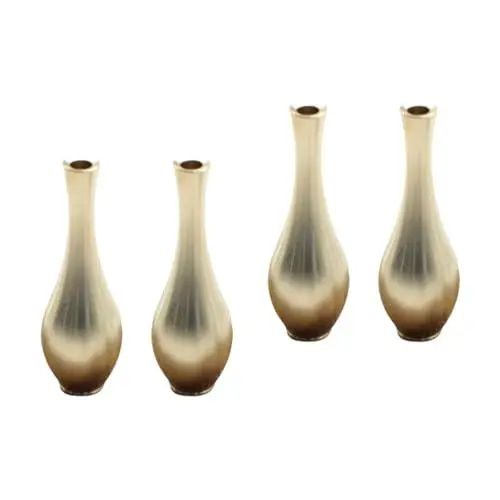 Produktbild: PRETYZOOM 4 Stück Vasenverzierungen Aus Messing Mini-vase Tischvase Die Antike Vase Hausvase Hohe Blumenvase Aus Metall Blumentopf Aus Metall Goldrand Wasserpflanze Antiquität Empfindlich