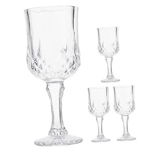 Produktbild: PRETYZOOM 4 Stück -weingläser Dessertweingläser Klarer Trinkbecher Kurze Weingläser Cocktailgläser Aus Kristall Sekt Urlaub Weingläser Weinkelch Bankett Glas Empfindlich