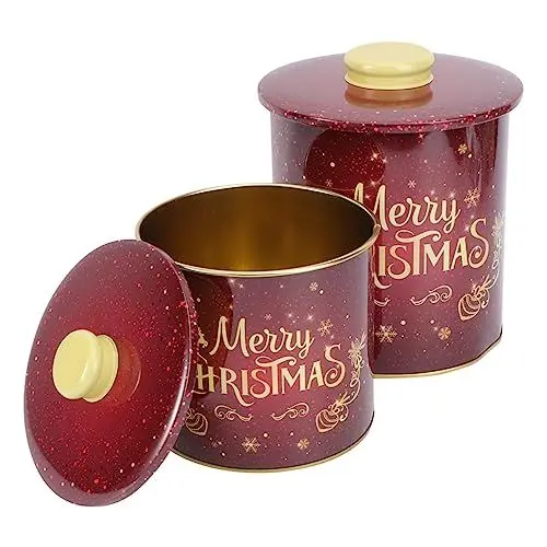 Produktbild: PRETYZOOM 4 Stück Weihnachts- weihnachtsschmuck kinder weihnachts verpackungen Urlaub Kanister Weihnachtsdose Weihnachtsbonbons Schachteln zum Verpacken von Süßigkeiten Eisen