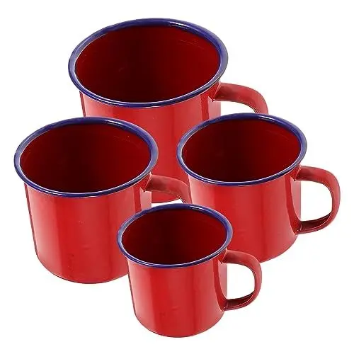 Produktbild: PRETYZOOM Camping Kaffeebecher Emaille Becher Set Tragbare Wasser Tasse Tassen Büro