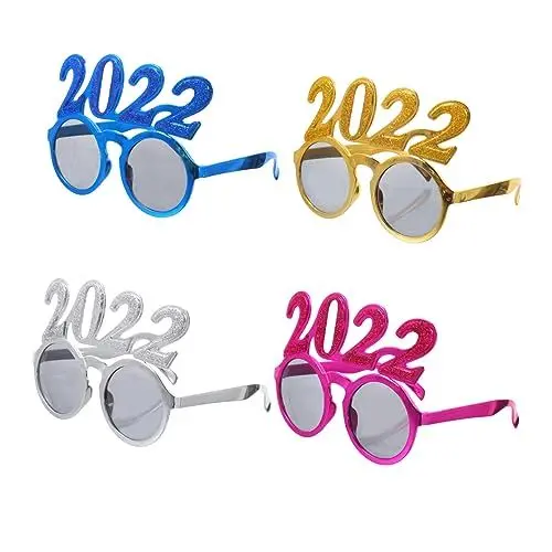 Produktbild: PRETYZOOM 4 Stück lustige Partybrille kinder ferngläser kinderferngläser 2022 Neujahrsbrillen Silvesterbrille Sonnenbrille schnapsgläser 2022 Partybrille 2022 Brillen Stk