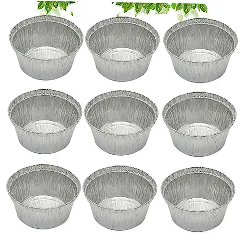 Produktbild: PRETYZOOM Unverzichtbar Zum Kochen: 50 Stück 120 Ml Alufolie-schüsseln Grillschalen Kuchenformen Stapelbar Lebensmittelechtes Aluminium Ohne Deckel.