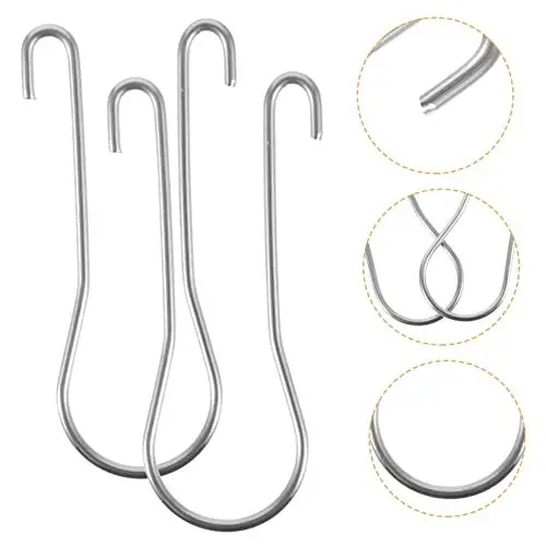 Produktbild: PRETYZOOM 50 Stück Haken aus Metall über Duschtürhaken Kleiderhaken Handtuchhalter Handtuchhaken für Badezimmer Duschhaken für die Innendusche Glastür anschließen Geldbörse