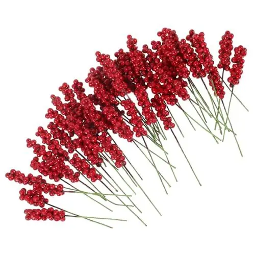 Produktbild: PRETYZOOM Weihnachtsbaumschmuck 50 Stück Künstliche Beeren Weihnachtsdekoration Aus Schaumstoff