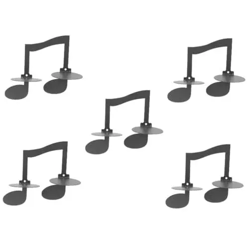 Produktbild: PRETYZOOM 5St Kerzenhalter zum Aufhängen an der Wand für den einzug Dekoration Schlafzimmer Musiksymbole Wanddekoration mit Musiknoten Wandkerzenhalter dekorativ Kerzenleuchter