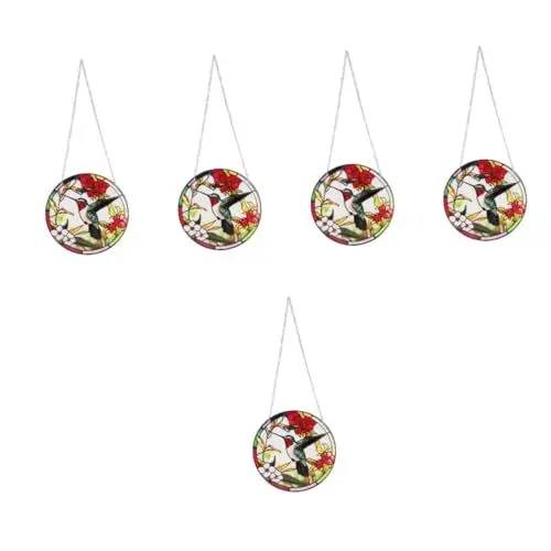 Produktbild: PRETYZOOM 5St Kolibri-Fensterdekoration Aufkleber für Wände Kolibri-Haustürschild Vogelfütterer Glockenspiel Windspiele Party Dekoration acrylanhänger Kolibri-Ornament Wandbehangschild Eisen