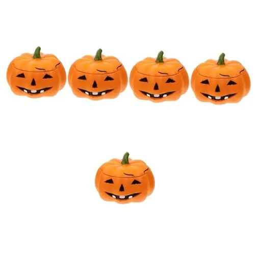 Produktbild: PRETYZOOM 5St Kürbis Aufbewahrungsbox halloween dekoration halloween-dekoration Schmuckständer Halloween-Ornamente Ohrring-Organizer-Fach Desktop-Ringgehäuse Desktop-Schmuckbehälter Harz