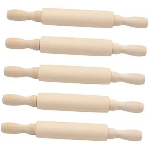 Produktbild: MAGICLULU 5St Mini Nudelholz kinder spielset Mini-Farbroller Teigrollenstift Nudelholz klein Mini-Teigrolle kinder nudelholz kinder teigroller kleines Nudelholz aus Holz Nudelholz zum Backen