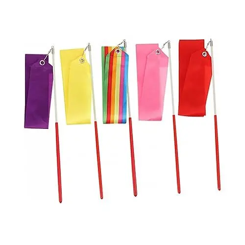 Produktbild: PRETYZOOM 5St Tanzband Regenbogen-Gymnastikband Gymnastikbänder an Stöcken tanzende Luftschlangen DIY bandtänzerin Bandtanz für Kinder Tanzender Streamer künstlerisches Tanzzubehör Satin-