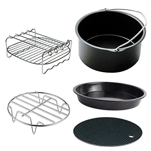 Produktbild: PRETYZOOM 5St Zubehör für Heißluftfritteusen Indoor-Grillpfanne Backen im Dampfgarer Kuchenständer kitchen appliances kitchenware Bratwerkzeuge Bratpfanne für den Haushalt Rostfreier Stahl