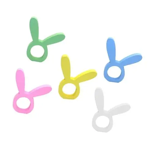 Produktbild: PRETYZOOM 5 Stücke Ohren Serviette Ringe Serviette Schnalle Für Ostern Abendessen Frühling Hochzeit Themed