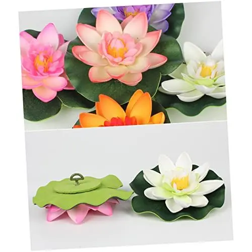Produktbild: PRETYZOOM 5St künstliche künstliche schwimmende künstliche Seerose Lotusblumenteichdekor schwimmende Teichanlage Teichblumendekor schwimmende Blattblume Teiche Simulation Lotus