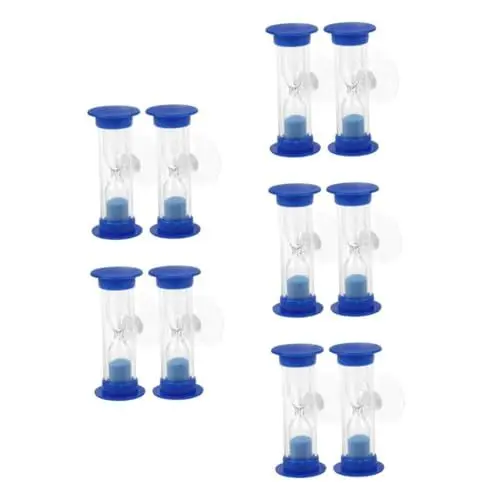 Produktbild: PRETYZOOM 5 Sätze Sanduhr-Timer Sanduhr Mit Saugnapf Sanduhr Minuten Sanduhr Für Spiele Sanduhr Für Lernen Minuten Sanduhr Zahnputz-Timer Für Kinder Kleinkind-Timer Plastik Blue 2 Stück * 5