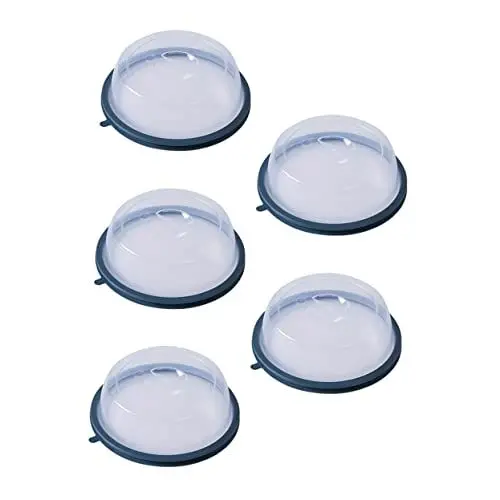 Produktbild: PRETYZOOM 5 Stk Frischhaltefolie Aus Silikon - Lebensmittelabdeckungen Klare Frucht Abdeckungen Für Lebensmittelspritzer Einfache Cover Food-kuppel Kieselgel Blue Wiederverwendbar
