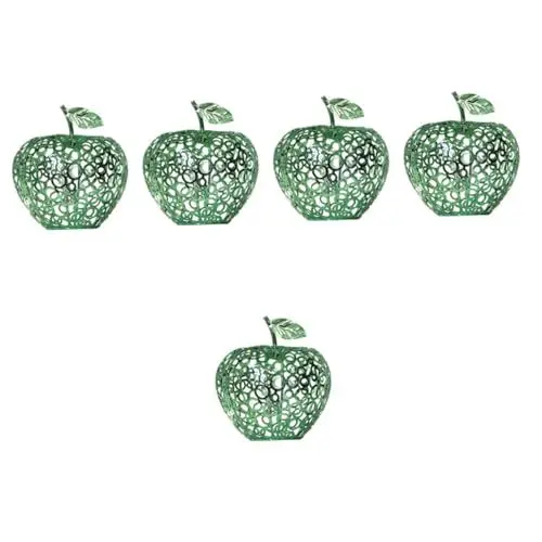 Produktbild: PRETYZOOM 5 Stück Apfel Metallornament Heimdekoration Desktop Verzierung Weihnachtsfeier Geschenk Metallhandwerk Heimbedarf Naturhandwerk Weihnachtsornament Äpfel Skulptur
