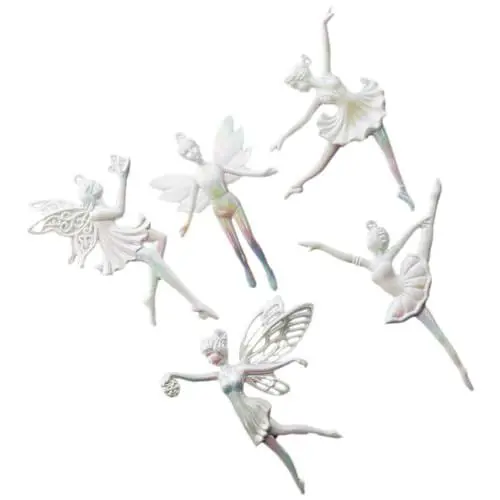 Produktbild: PRETYZOOM 5 Stück Ballett-Weihnachtsbaumschmuck Dekorationen Tänzer Tanzende Engel Anhänger Feenfiguren Miniaturskulptur Für Weihnachtsbaumdekoration