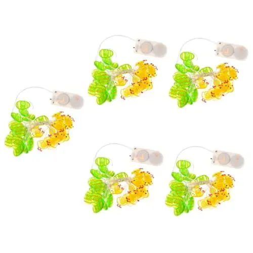 Produktbild: PRETYZOOM 5 Stück Schnur Ostern Lichterketten Gastgeschenke Für Ostern Osterlicht Baum Beleuchtet Innen Dekorativ Übernachtungszelte Für Partys Batterie Osterlichter Plastik
