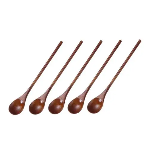 Produktbild: PRETYZOOM 5stücke Teiliges Set Natürlichen Holzrührlöffeln Rühren Und Servieren Von Tee Desserts Und Suppen Küche Und Restaurant
