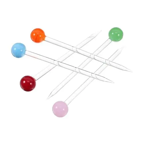 Produktbild: PRETYZOOM 5 Stücke Bunte Glas Obst Picks Wiederverwendbare Trinken Spieße Für Cocktail Rühren