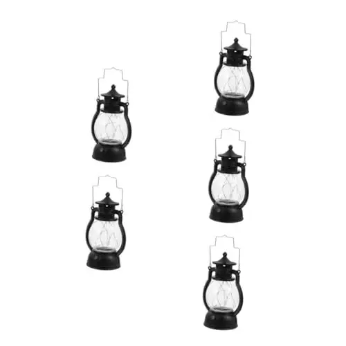 Produktbild: PRETYZOOM 5st Retro-öllampe Tragbare Campinglampe Alte Zeltlampe Hängendes Zeltlicht Handliches Campinglicht Praktische Campingleuchte Zeltzubehör Hängende Campinglampe Led Black