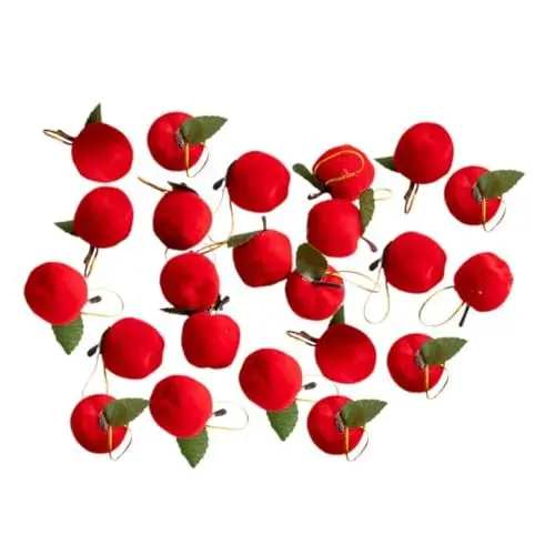 Produktbild: PRETYZOOM 60st Weihnachtsbaumkugeln Weihnachtsbaum-Apfel-Ornament Weihnachtskugeln Mini-rote Äpfel Gefälscht Apfelanhänger Zum Aufhängen -Ornament-Party Weihnachten Kleiner Anhänger Schaum