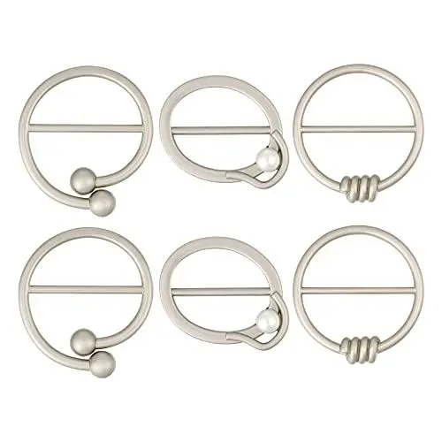 Produktbild: PRETYZOOM 6Pcs Mode Metall Runde T Shirt Schnalle für Frauen Ringe Halstuch Schal Clips Damen Ringe Clip Kleidung Zubehör Schal Schnalle Ringe