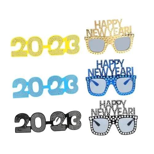 Produktbild: PRETYZOOM 6St 2023 Brille Party-Brillengestell Partydekorationen für das neue Jahr 2023 Neujahrsgeschenke Glitzerdekor kinderferngläser leuchtbrillen glässer lustige Brille Party-Requisiten
